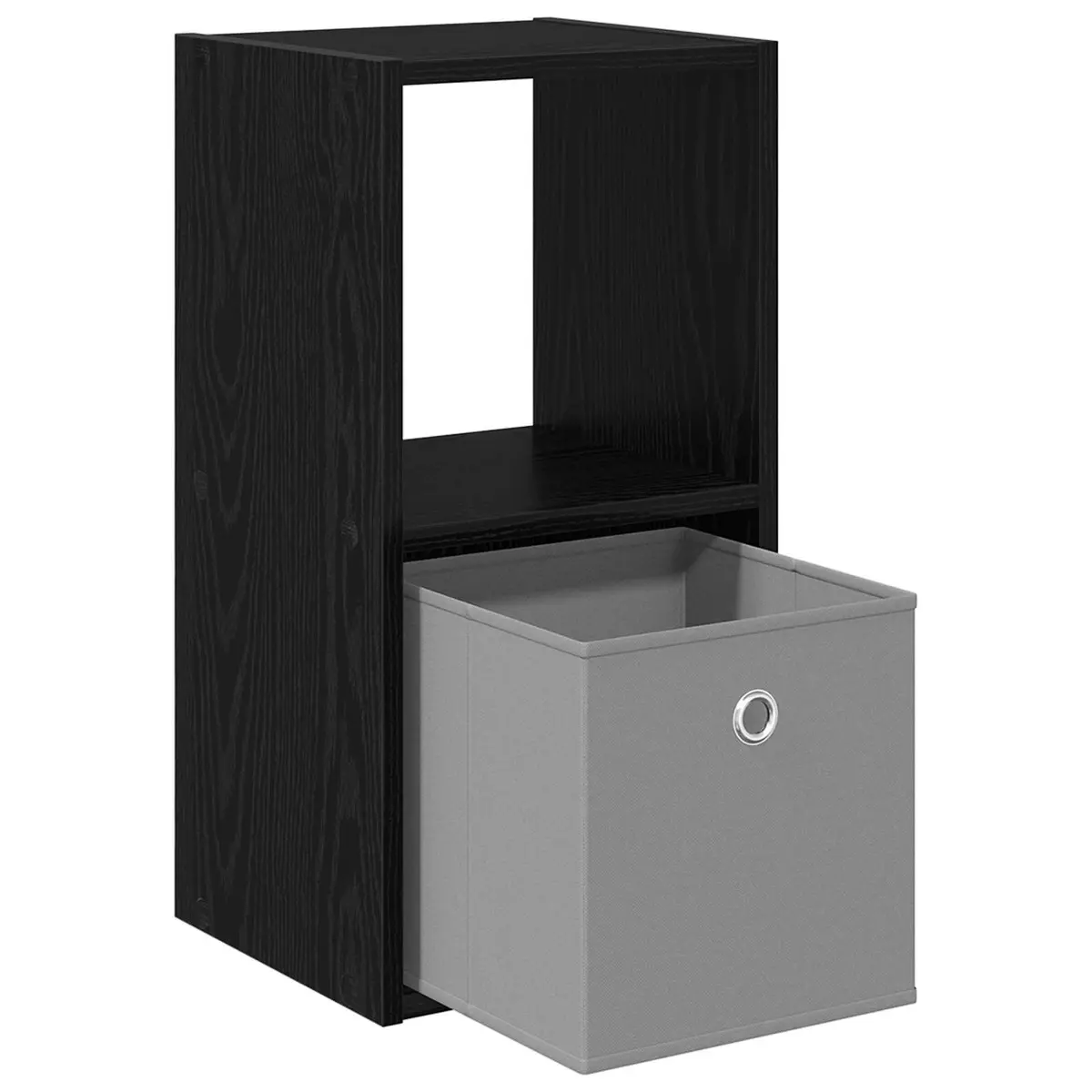 Bedside Table Black 30.5 x 27 x 59.5 cm Modern Storage with Drawer