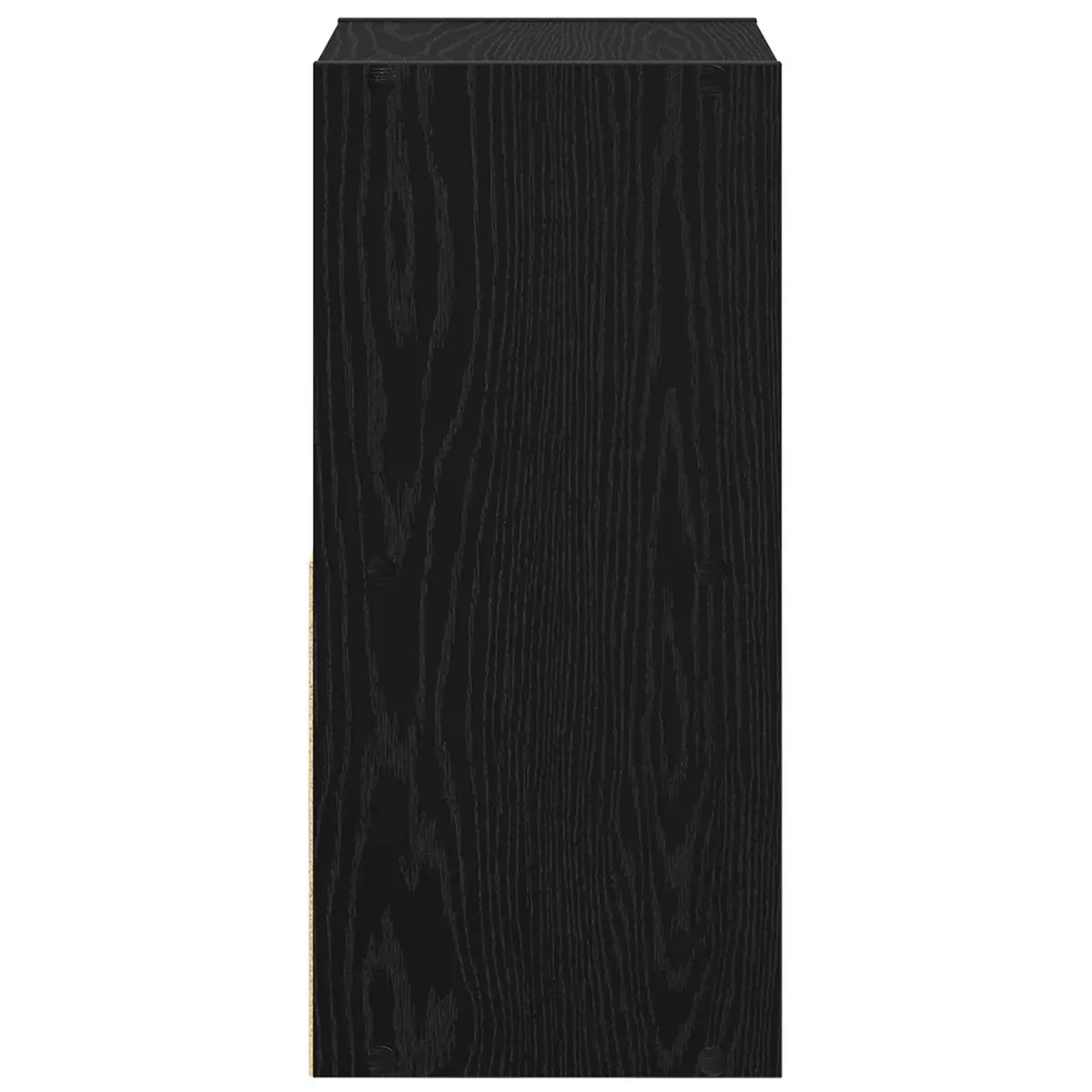 Bedside Table Black 2 Pieces Engineered Wood Storage Drawers
