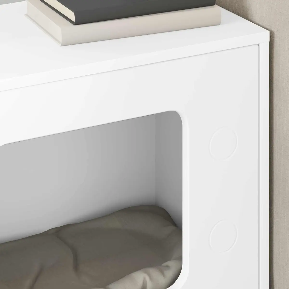Cat House Modern White Pet Furniture Hideaway Retreat Engineered Wood 51x30x52cm