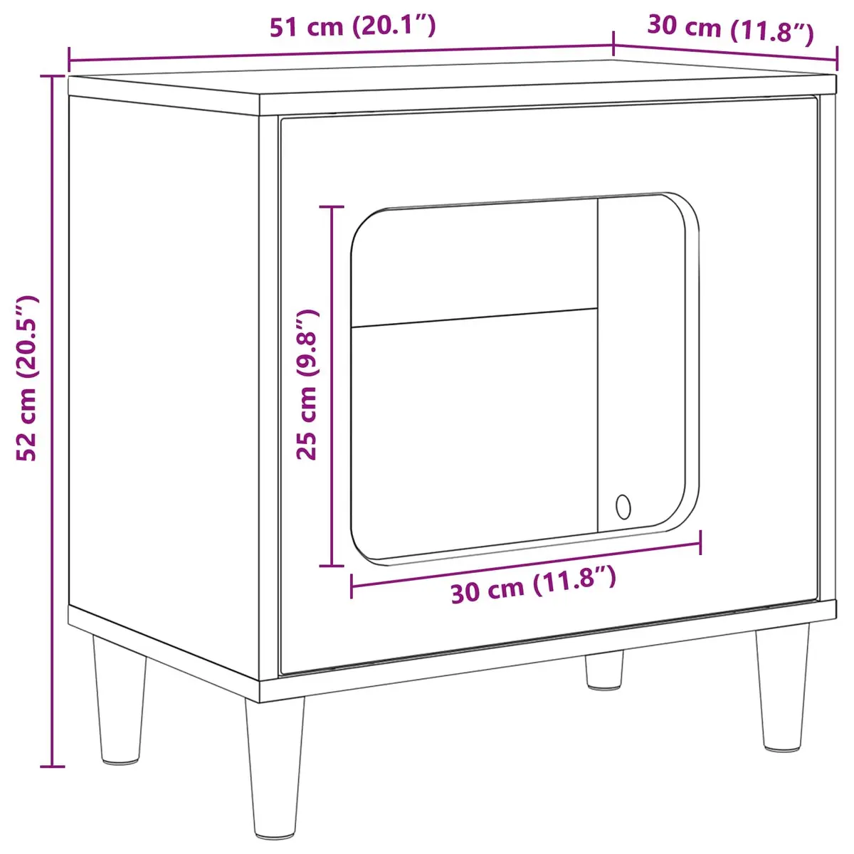 Cat House Modern White Pet Furniture Hideaway Retreat Engineered Wood 51x30x52cm