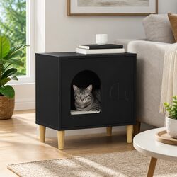 Compact Black Cat House Built for Comfort
