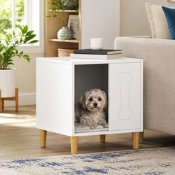 White Wooden Dog House - Modern and Sleek Design 44x42x49cm