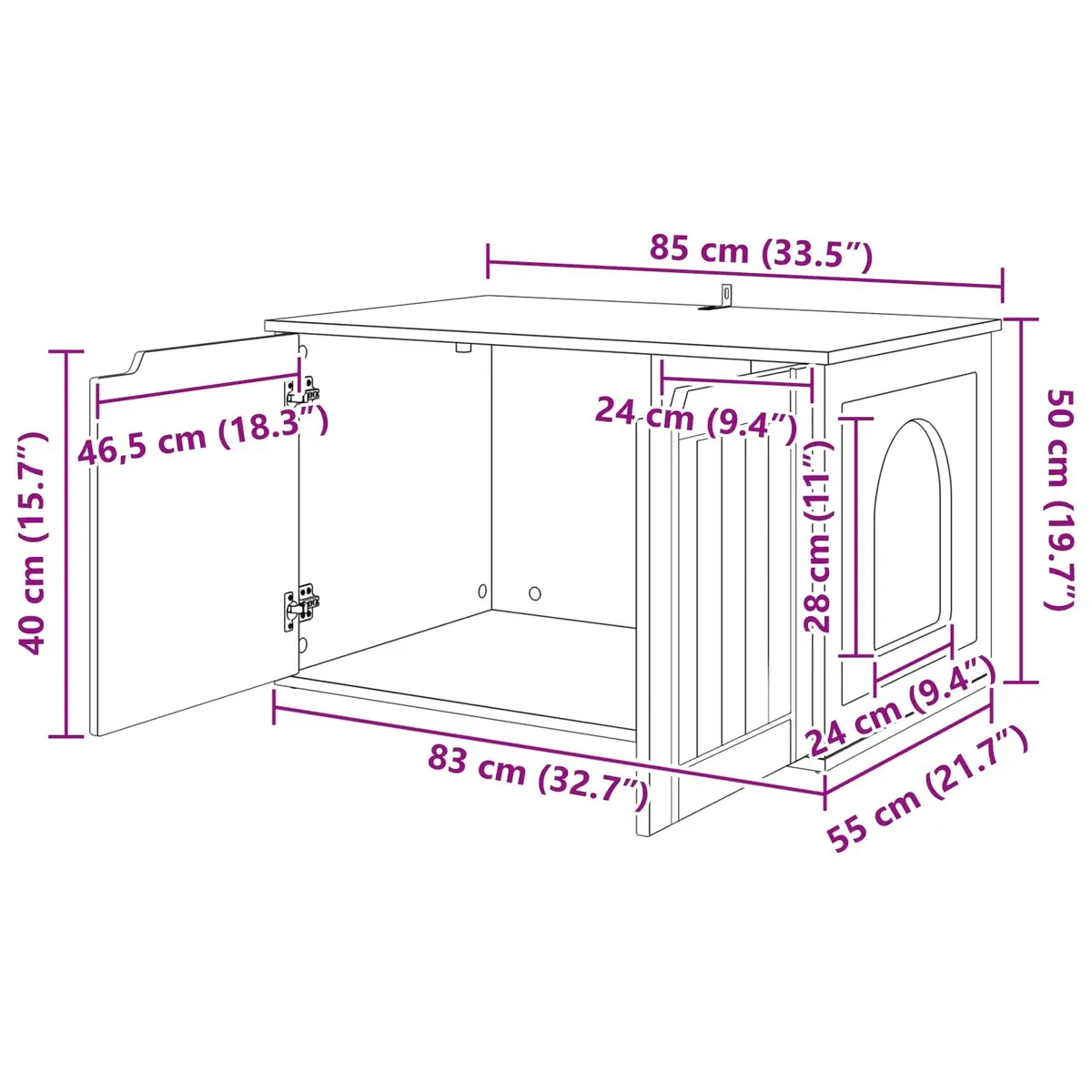 Cat House White Engineered Wood 85x55x50.5cm Modern Pet Furniture Indoor Lounger