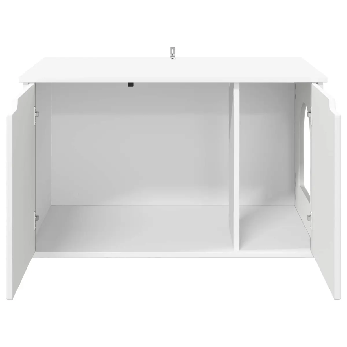 Cat House White Engineered Wood 85x55x50.5cm Modern Pet Furniture Indoor Lounger