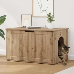 Compact Brown Cat House for Modern Living Spaces