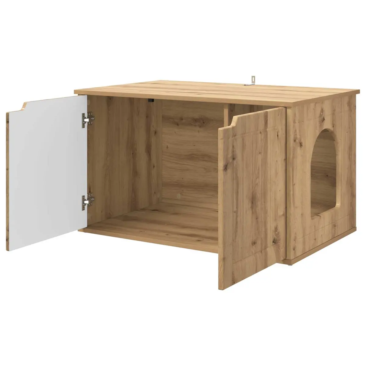 Cat House Brown 85 x 55 x 50.5 cm Modern Indoor Pet Furniture Corner Den Shelter
