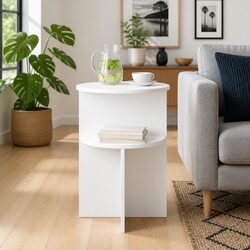 Round White Side Table