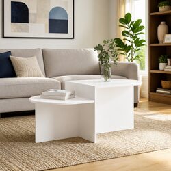 Compact White Coffee Table 100 x 50 x 40 cm for Any Space