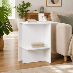 Compact White Coffee Table with Stylish Storage