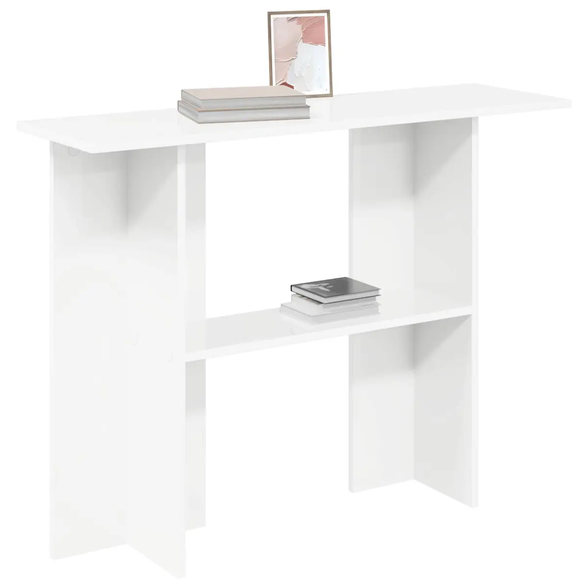 Console Table White 100x30x75cm Engineered Wood Clean Lines Polished