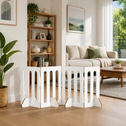 Compact 4-Panel Folding Pet Fence - White