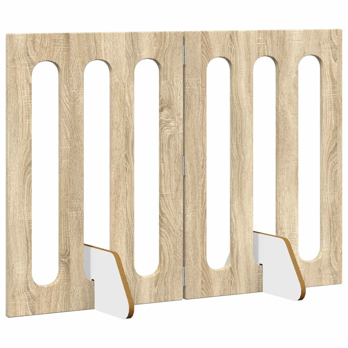 Folding Pet Fence Brown 2 Piece Indoor Dog Barrier Foldable Panel Gate Room Divider