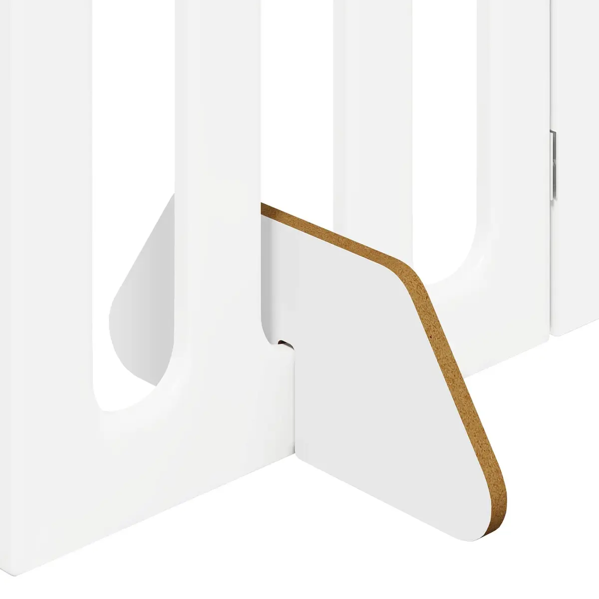 Folding Pet Fence White 4 Panels Foldable Dog Barrier Indoor Room Divider Gate