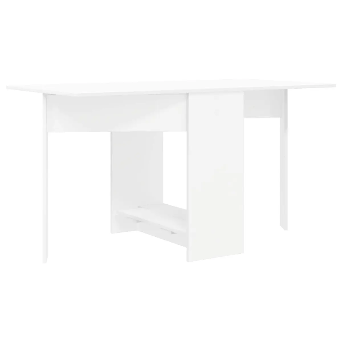 Dining Table White 138x70x73.5cm Extendable Folding Engineered Wood