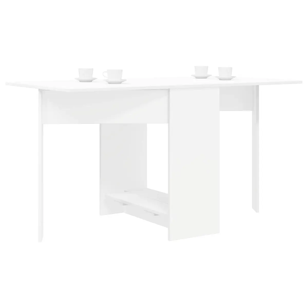 Dining Table White 138x70x73.5cm Extendable Folding Engineered Wood