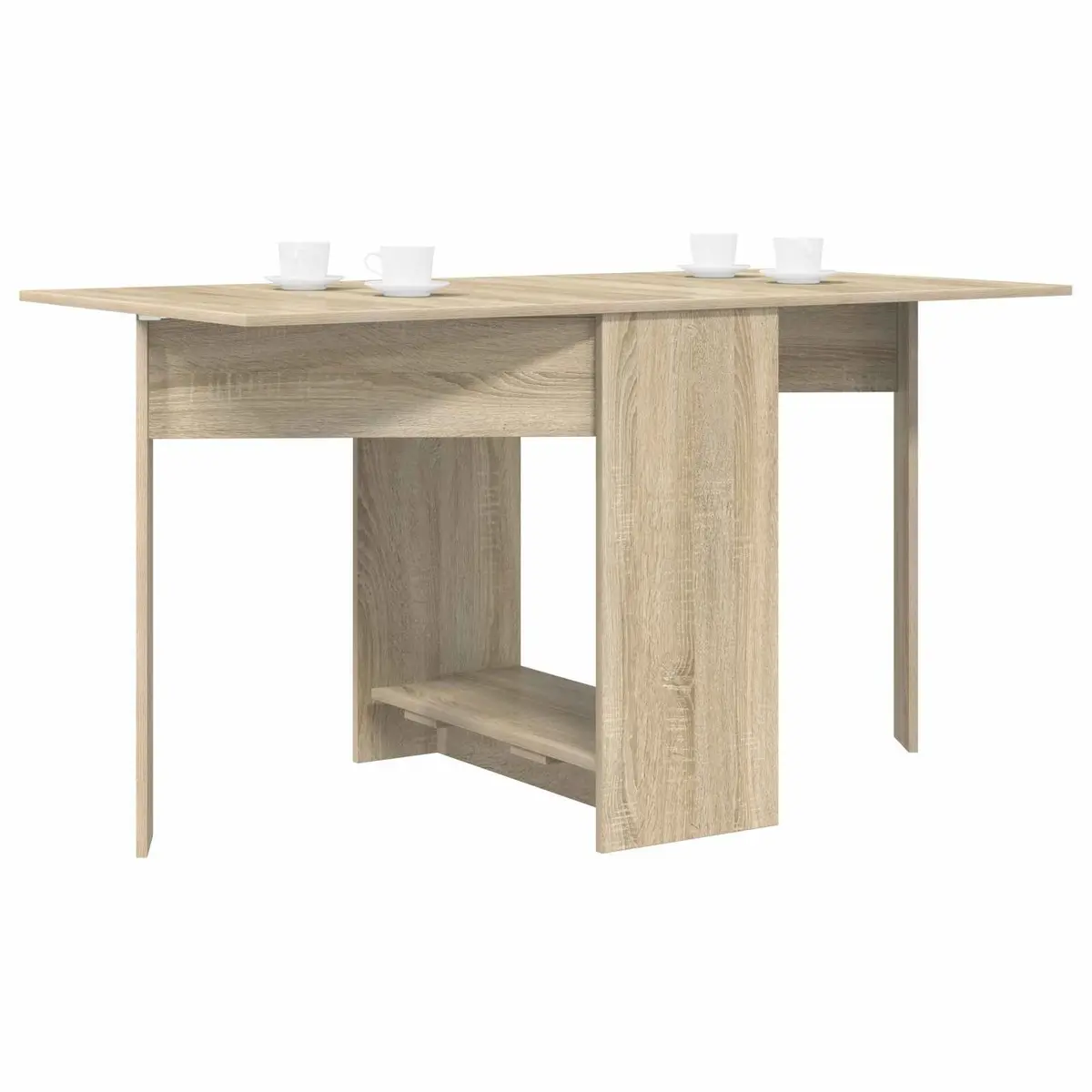 Dining Table Brown 138x70cm Extendable Folding Tabletop