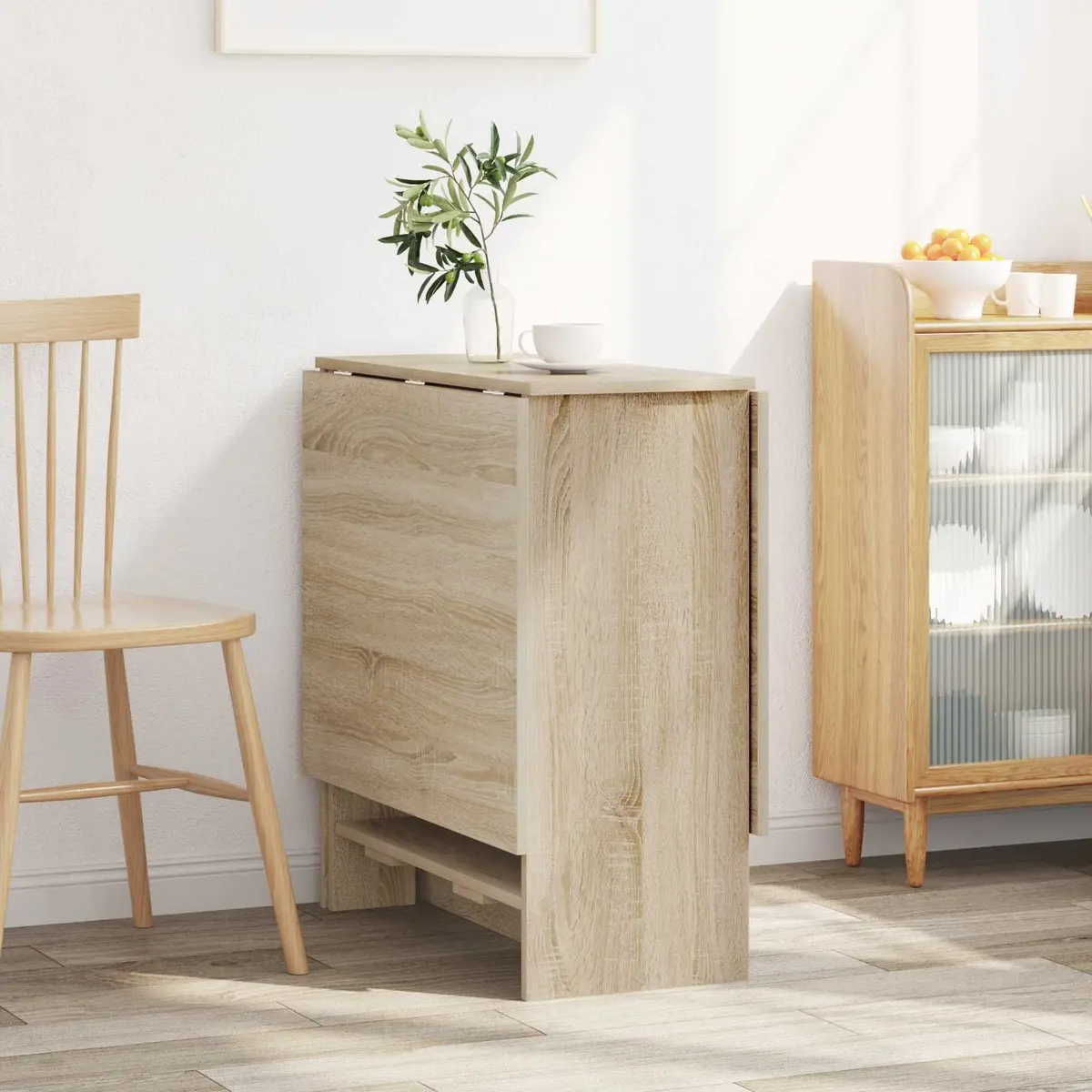 Dining Table Brown 138x70cm Extendable Folding Tabletop