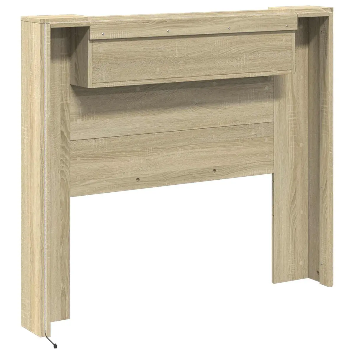 Wall-Mounted Headboard Cabinet with LED Lighting