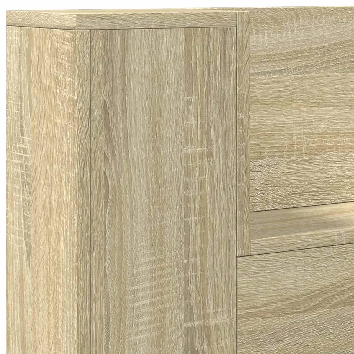 Wall-Mounted Headboard Cabinet with LED Lighting