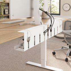 Under Desk Cable Management Tray 2 pcs White Organiser Clamp Screw Mount
