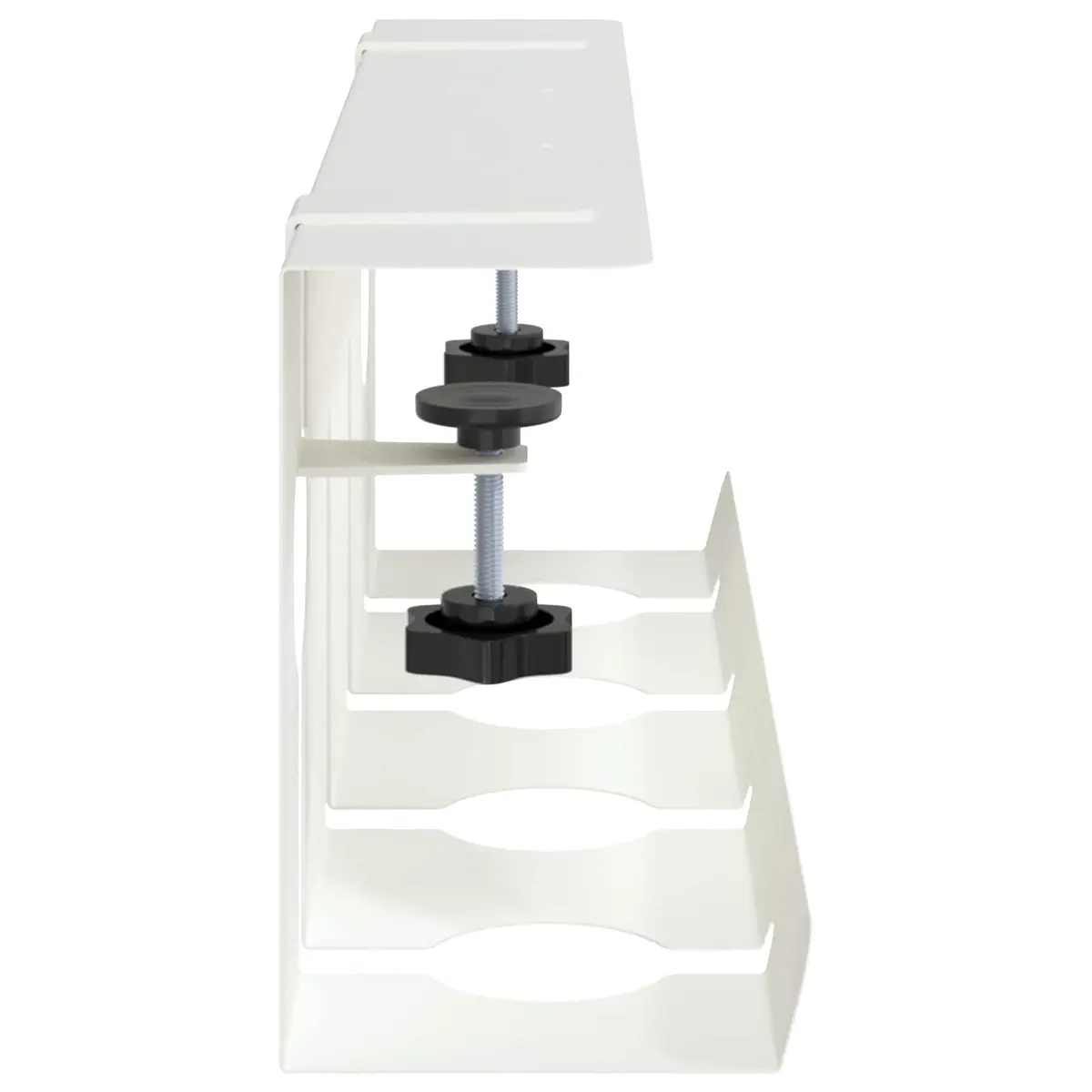 Cable Management Tray White 2 Piece Under Desk Organiser Clamp Screw Mount