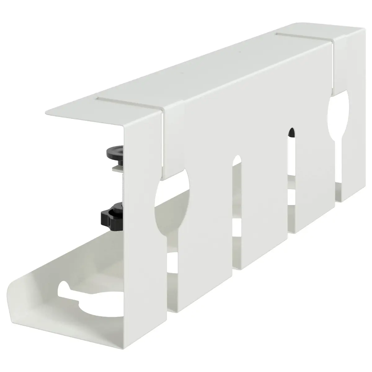 Cable Management Tray White 2 Piece Under Desk Organiser Clamp Screw Mount