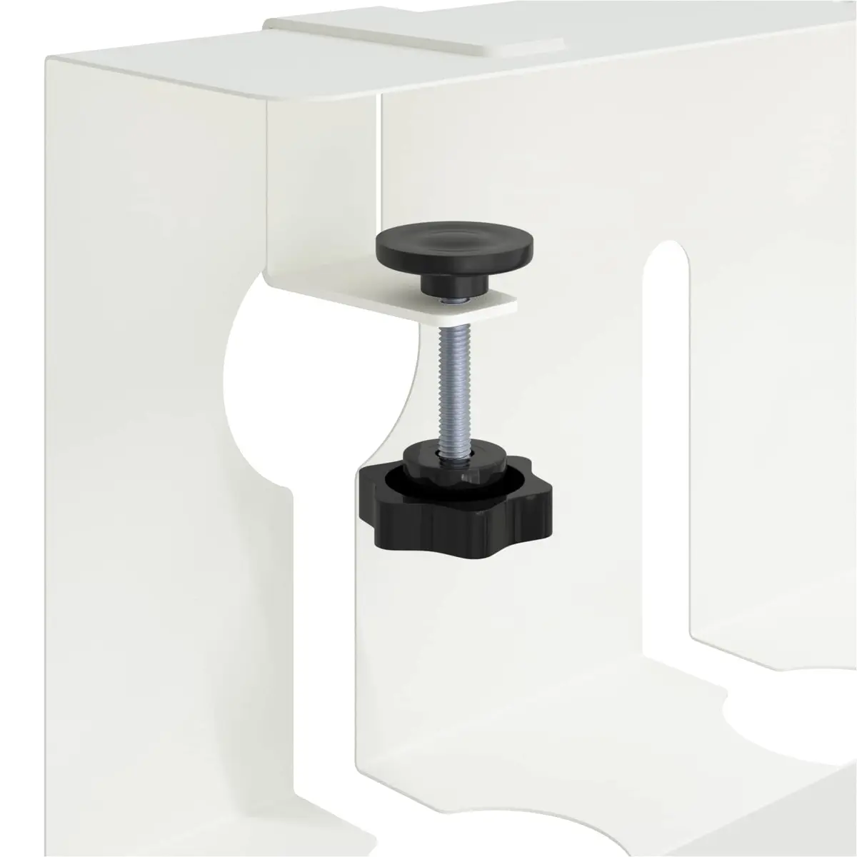 Cable Management Tray White 2 Piece Under Desk Organiser Clamp Screw Mount