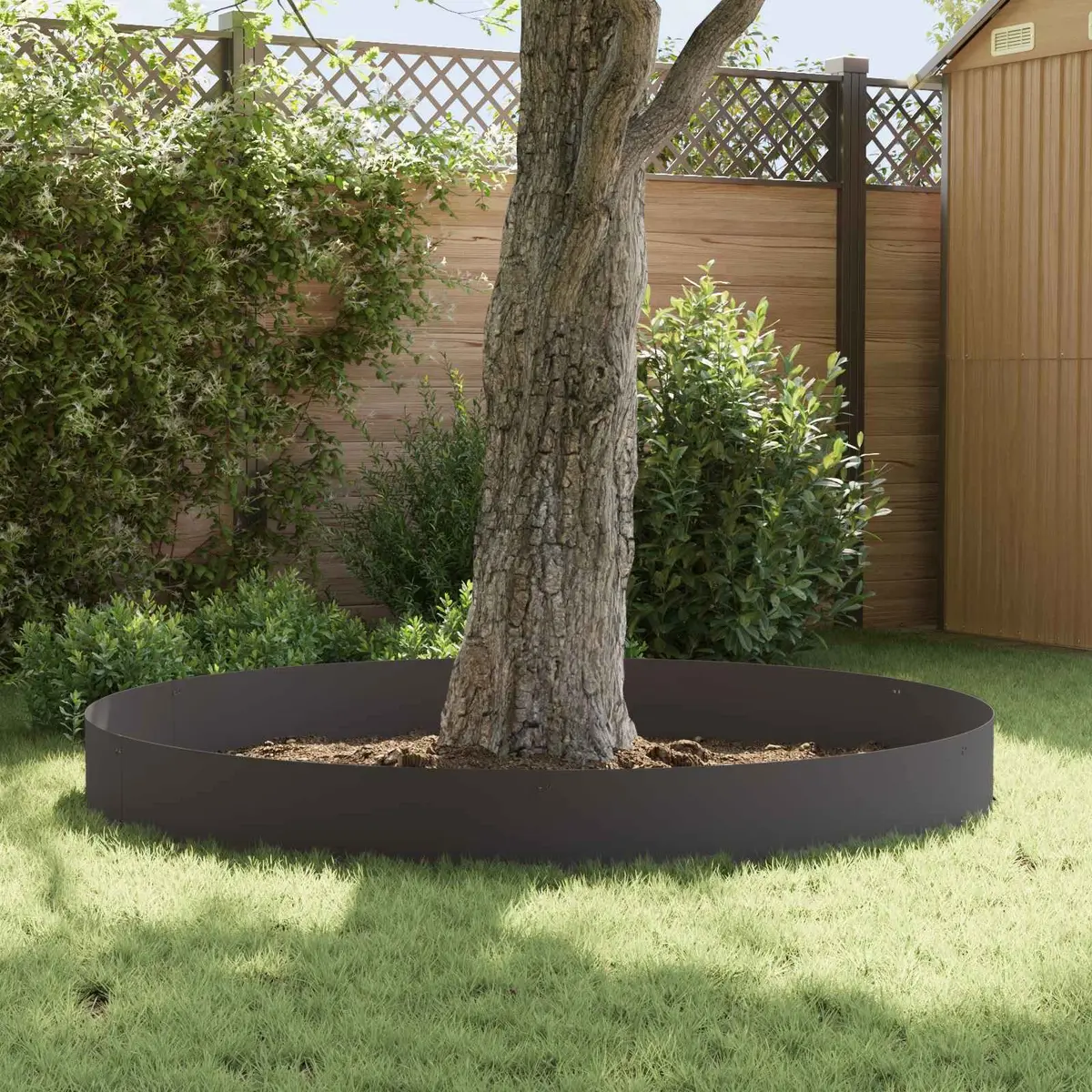 Lawn Edging Black 103 x 30 cm Steel Flexible Interlocking System 10 Pieces