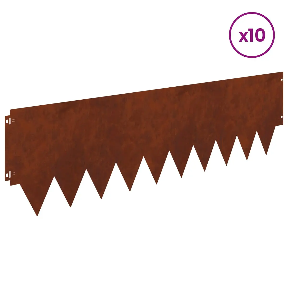 Steel Lawn Edging Brown 10 Piece Flexible Metal Fencing Barrier