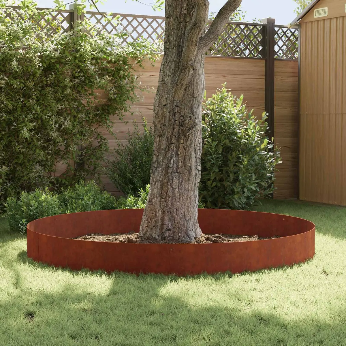 Steel Lawn Edging Brown 10 Piece Flexible Metal Fencing Barrier