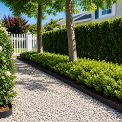 Garden Lawn Edging Border 10 pcs 103cm Steel Black Landscape Flexible Edging
