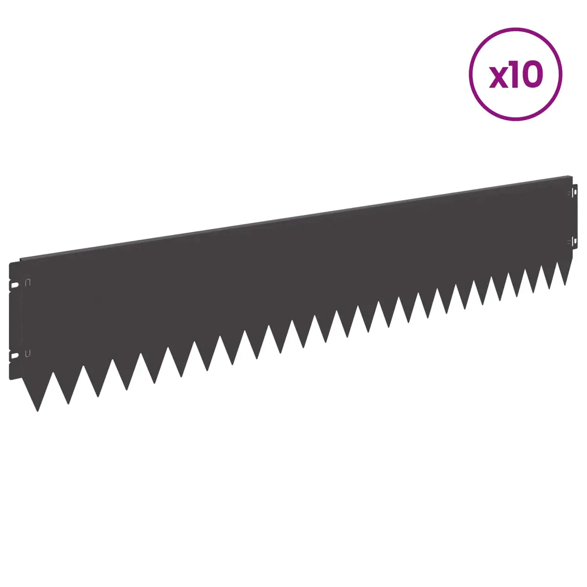 Garden Lawn Edging Bent Top 10 pcs 103x20cm Steel Black Border Landscape Edge