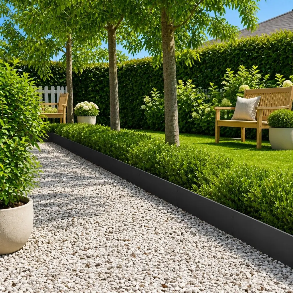 Garden Lawn Edging Black 103x20cm Steel Bent Top 20 Piece
