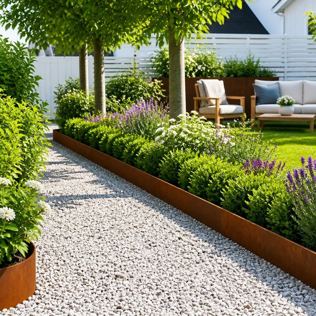 Garden Lawn Edge Border 20 pcs Bent Top Steel Landscape Edging 103x20cm Rusty