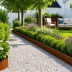 Garden Lawn Edge Border 20 pcs Bent Top Steel Landscape Edging 103x20cm Rusty