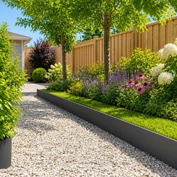 Compact Garden Border Edging - 10 Pieces of Steel, 103 x 30cm