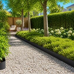 Garden Edging Set - 10 Steel Borders (103 x 15 cm) Black