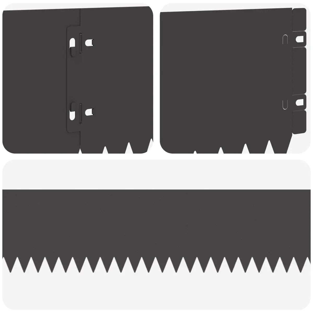 Garden Lawn Edging Black 103x15cm Steel Border Edge Top Fold 10 Piece