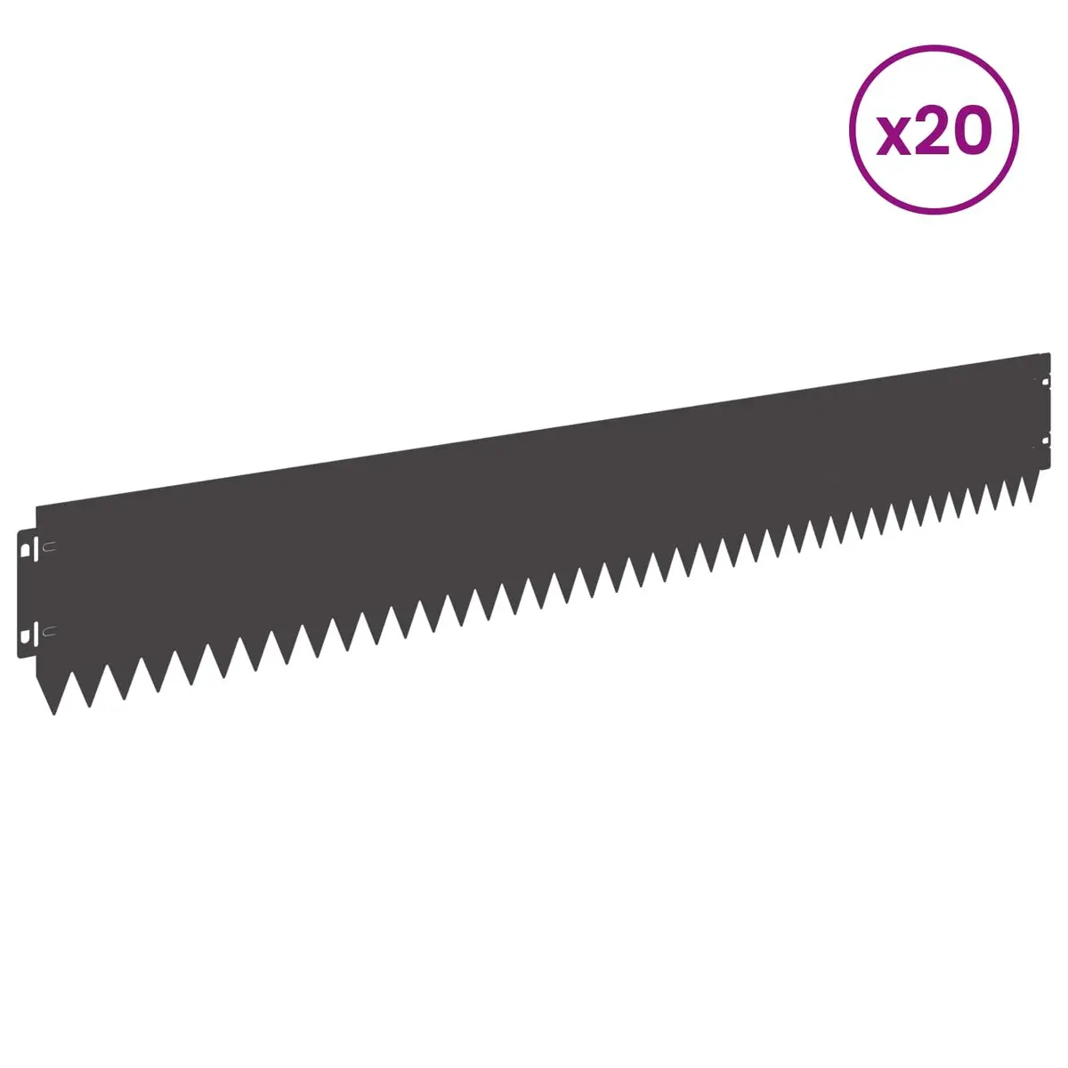 Garden Lawn Edging Black 103x15cm Steel Flexible Border