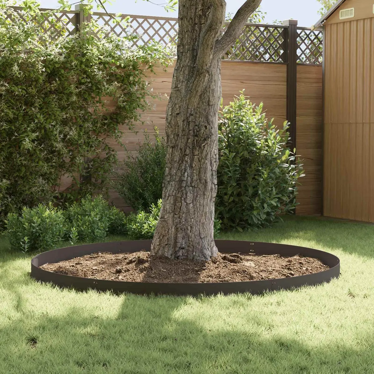 Garden Lawn Edging Black 103x15cm Steel Flexible Border