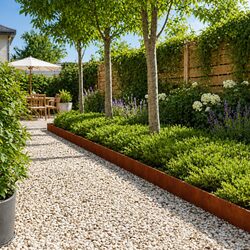 Garden Lawn Edging Border 20 pcs 103x15 cm Steel Rusty Brown Landscape Outdoor