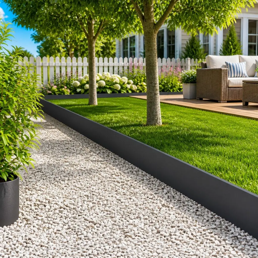 Lawn Edge Steel Black 103x30cm Top Fold 10 Piece Garden Border Edging