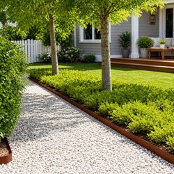 Garden Lawn Edging 20pcs 100x12cm Steel Border Edge with Sharp Points Rusty