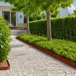 Lawn Edging 20 pcs 100 x 15 cm Steel Garden Border Landscape Rusty Brown