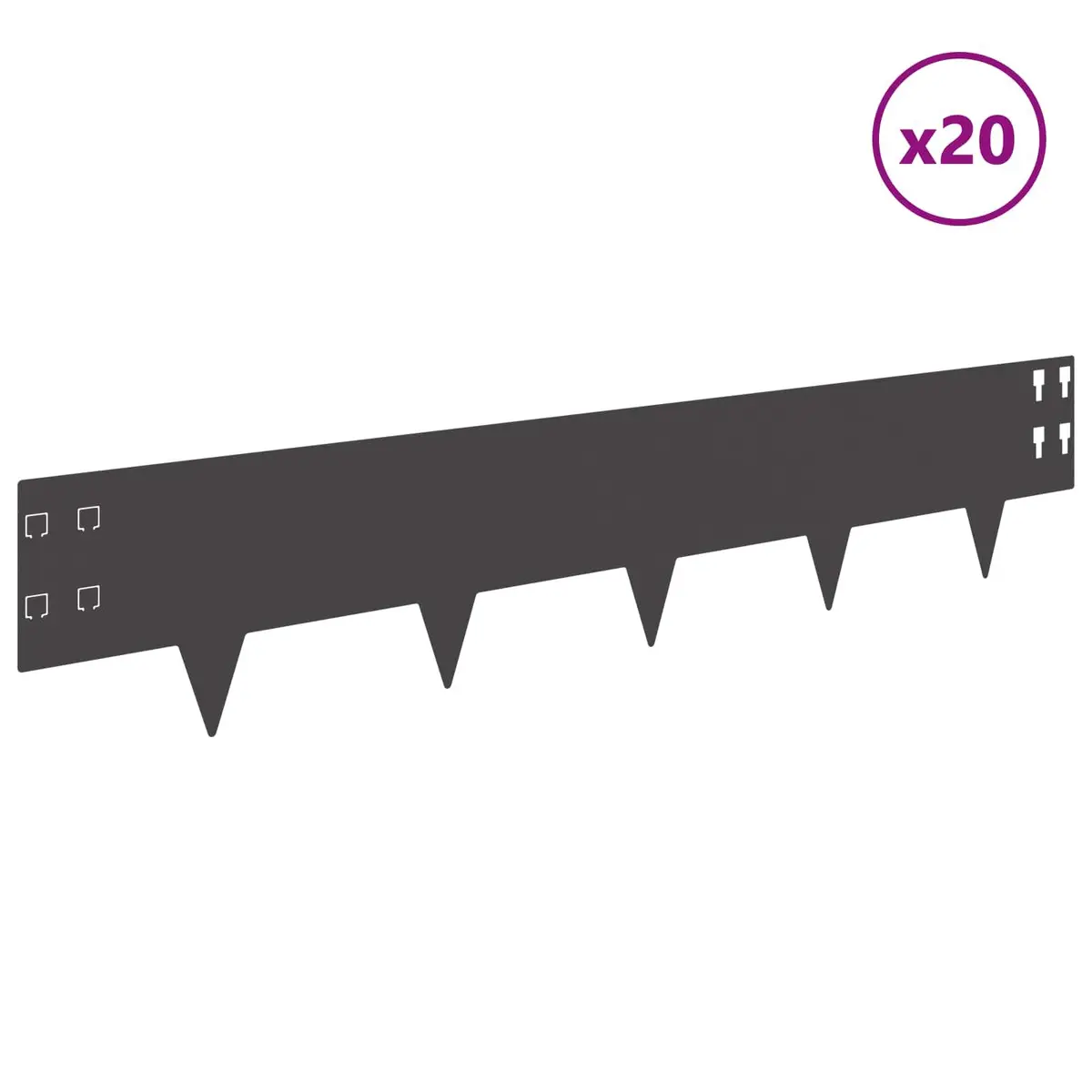 Garden Lawn Edging Black 20 Piece Steel Flexible Landscape Border Outdoor