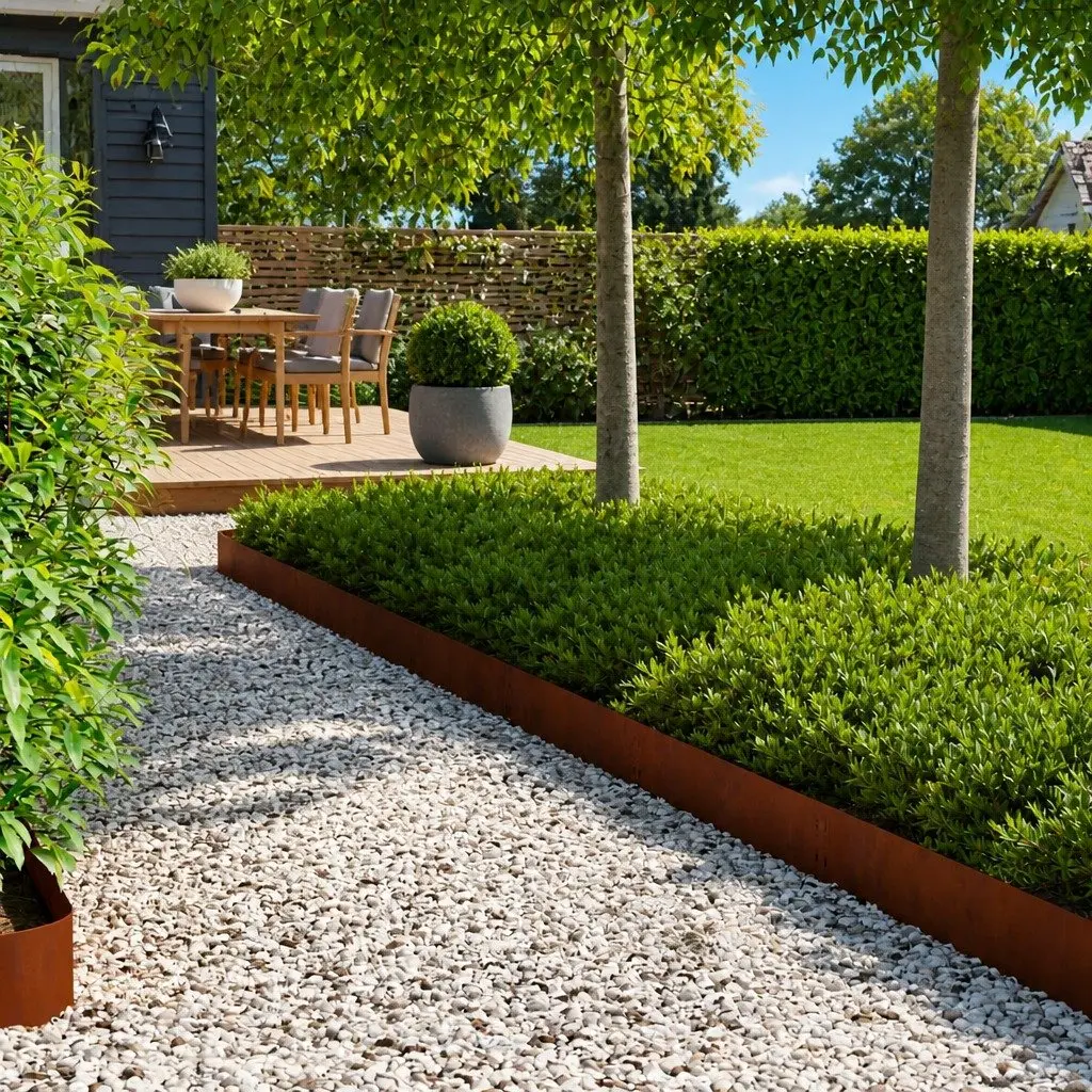 Lawn Edging Border Brown 100 x 20 cm Steel Durable Landscape Barrier