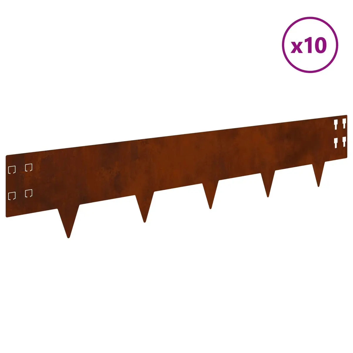 Lawn Edging Border Brown 100 x 20 cm Steel Durable Landscape Barrier
