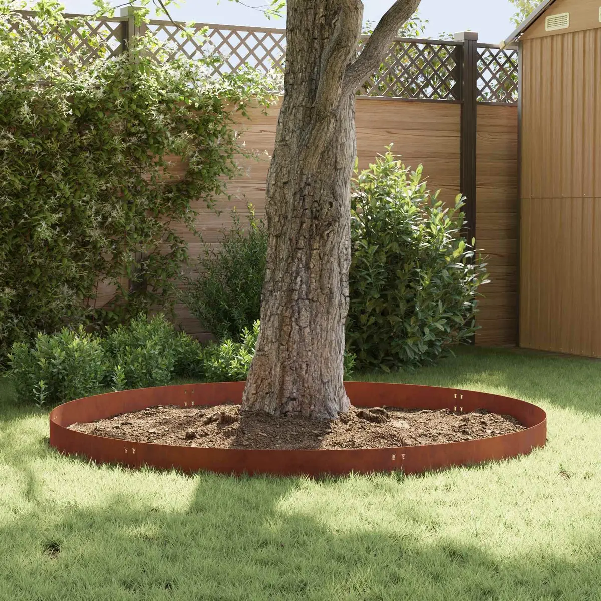 Lawn Edging Border Brown 100 x 20 cm Steel Durable Landscape Barrier