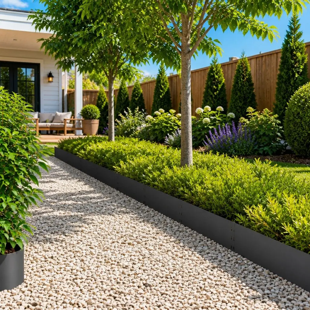 Garden Lawn Edging Steel Black Flexible 20 Piece Landscape Boundary