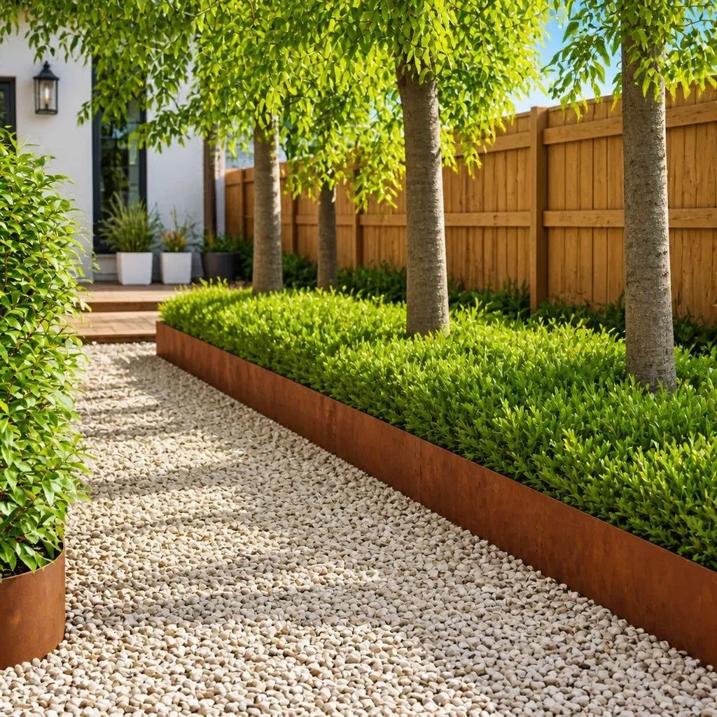 Garden Lawn Edging Brown Steel 100 x 25 cm Flexible Durable Borders